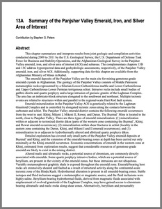 Summary of the Panjsher Valley emerald, iron, and silver area of interest